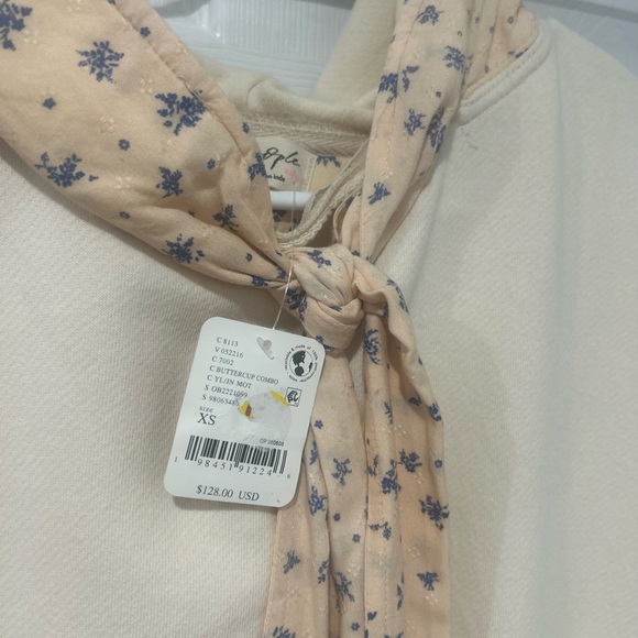 NWT! FP Free People Headscarf Hoodie Sz XS Buttercup Combo - Picture 3 of 3